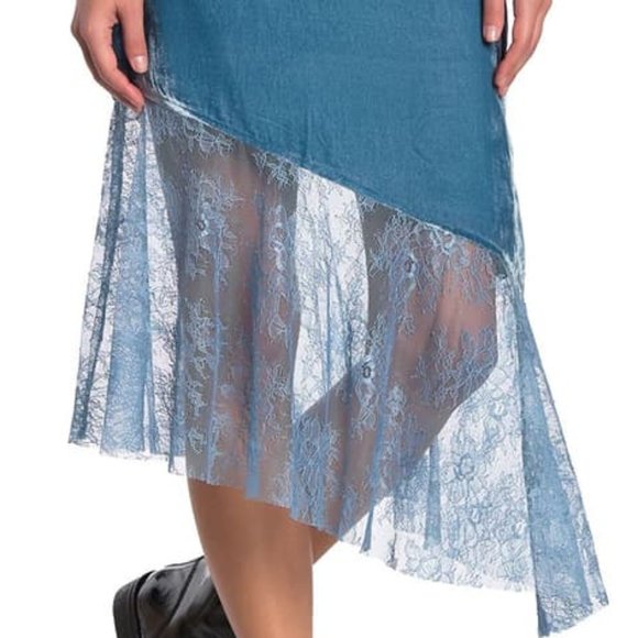 Free People Dresses & Skirts - Free People MY Lacey Velvet Midi Skirt